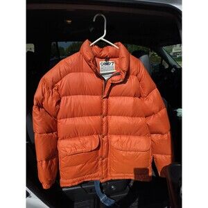 Camp 7 Orange Goose Down Winter Puffer Jacket Sz. Me Boulder,Co USA VINTAGE 80's